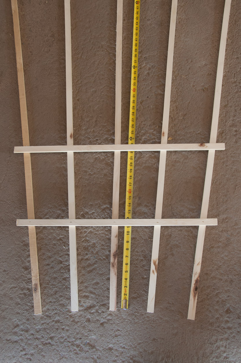 Assembling the trellis.