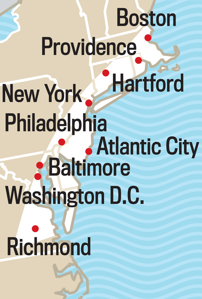 Map showing Old Farmer's Almanac long range weather region number 2